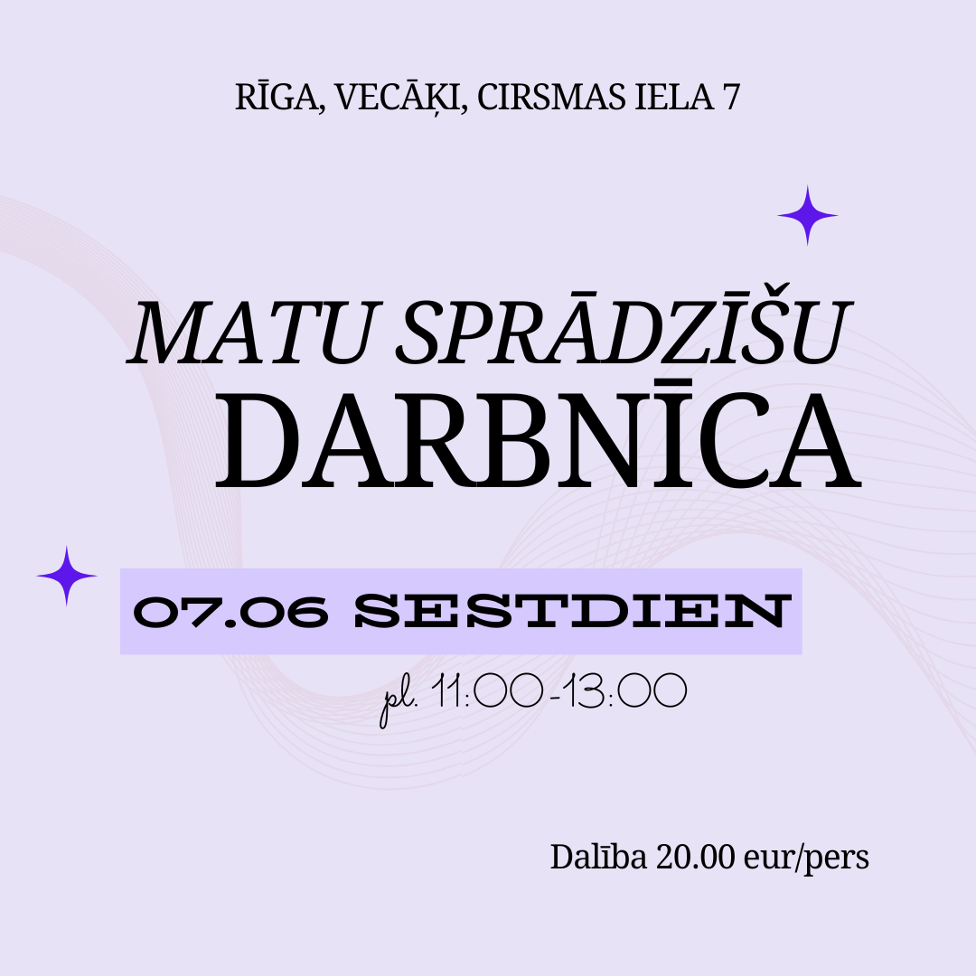 MATU sprādzīšu darināšanas meistarklase 7.06 RĪGĀ, VECĀĶOS