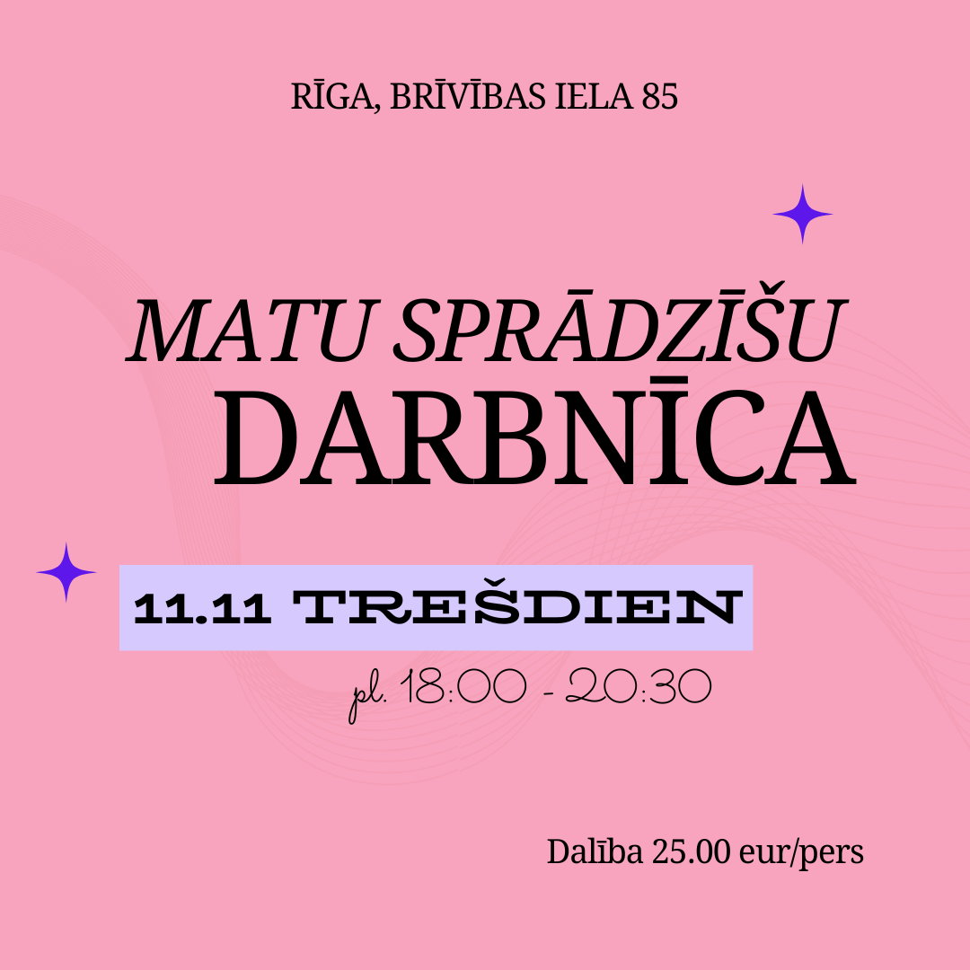 MATU sprādzīšu darināšanas meistarklase 11.11 RĪGĀ